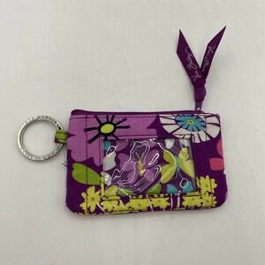 Vera Bradley ID Wallet Keychain Floral Butterfly ID Case